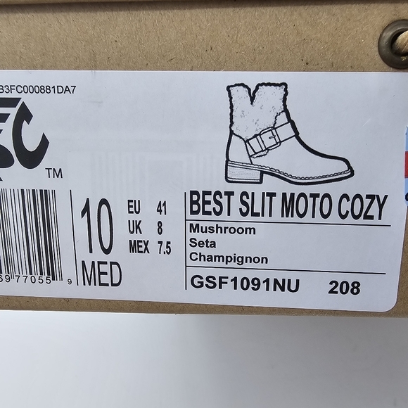 Gentle Souls by Kenneth Cole Womens Boot Best Slit Moto Cozy Mushroom 10 - Picture 2 of 11